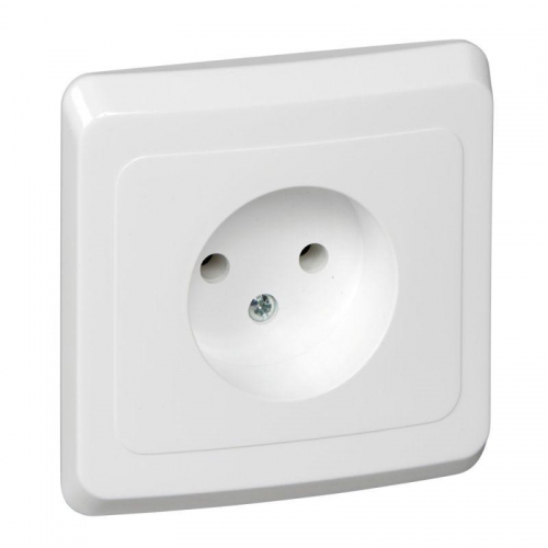 Розетка 1-м СП Этюд 16А IP20 250В без заземл. без защ. шторок бел. SE PC16-001B PC16-001B