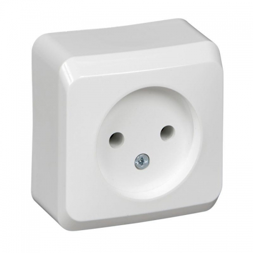 Розетка 1-м ОП Этюд 16А IP20 250В без заземл. без защ. шторок бел. SE PA16-001B PA16-001B