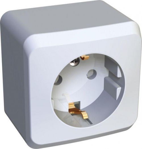 Розетка 1-м ОП Этюд 16А IP20 250В с заземл. защ. шторки бел. SE PA16-004B PA16-004B