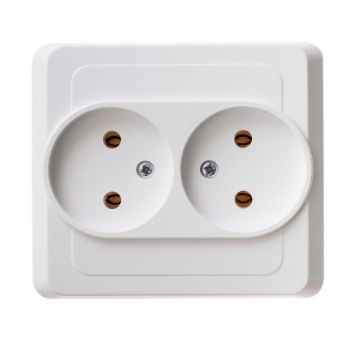 Розетка 2-м СП Этюд 16А IP20 250В без заземл. без защ. шторок бел. SE PC16-005B PC16-005B
