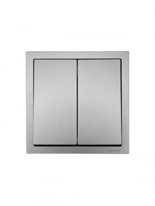 Выключатель 2-кл. СП ZIMA IP20 10А безвинт. зажим сер. матов. LEZARD 704-7488-101QC 704-7488-101QC