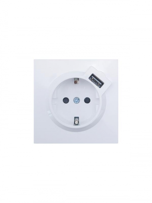 Розетка 1-мест. с/з+USB разъем ZIMA IP20 бел. LEZARD 704-0288-181 704-0288-181