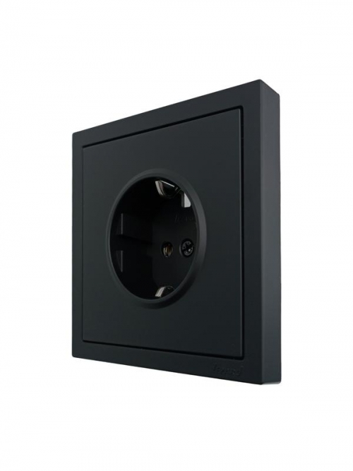 Розетка 1-мест. с/з ПБТ СП ZIMA IP20 16А безвинт. зажим черн. бархат LEZARD 704-4288-122BQC 704-4288-122BQC