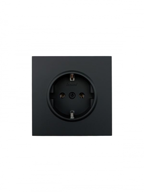 Розетка 1-мест. с/з ПБТ СП ZIMA IP20 16А безвинт. зажим черн. бархат LEZARD 704-4288-122BQC 704-4288-122BQC
