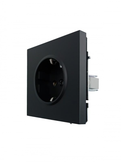 Розетка 1-мест. с/з ПБТ СП ZIMA IP20 16А безвинт. зажим черн. бархат LEZARD 704-4288-122BQC 704-4288-122BQC