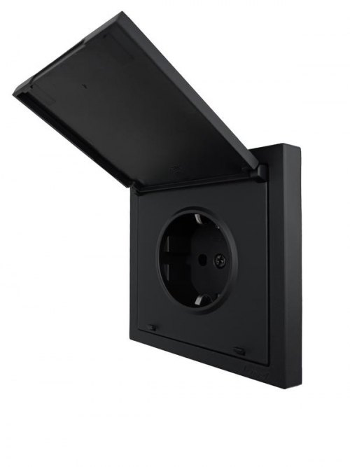 Розетка 1-мест. с/з с крышкой ПБТ СП ZIMA IP20 16А безвинт. зажим черн. бархат LEZARD 704-4288-123BQC 704-4288-123BQC