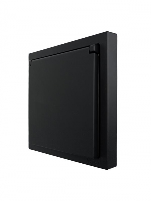 Розетка 1-мест. с/з с крышкой ПБТ СП ZIMA IP20 16А безвинт. зажим черн. бархат LEZARD 704-4288-123BQC 704-4288-123BQC