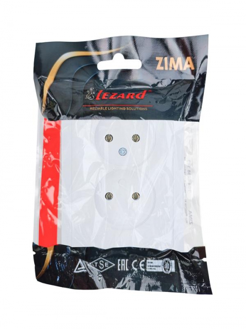 Розетка 2-мест. б/з СП ZIMA IP20 16А ПБТ безвинт. зажим бел. LEZARD 704-0200-128BQC 704-0200-128BQC