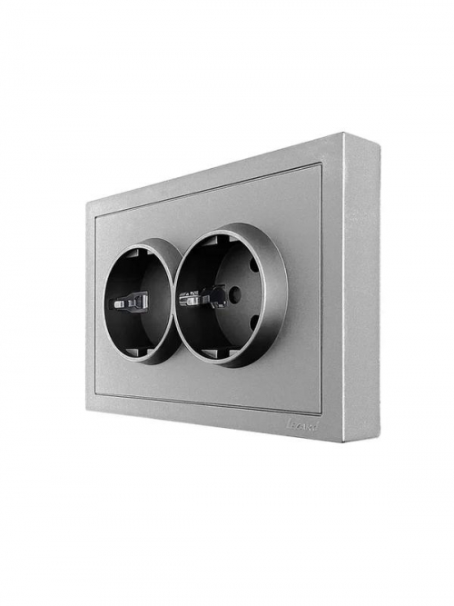 Розетка 2-мест. б/з СП ZIMA IP20 16А ПБТ безвинт. зажим сер. матов. LEZARD 704-7400-128BQC 704-7400-128BQC