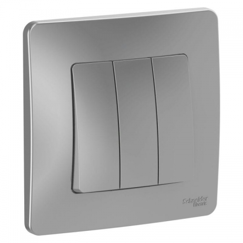 Выключатель 3-кл. СП Blanca 10А IP20 (сх. 1+1+1) 250В алюм. SE BLNVS100503 BLNVS100503