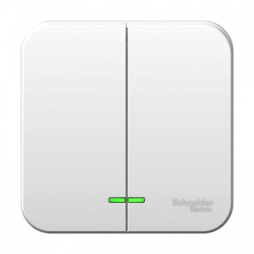 Выключатель 2-кл. ОП Blanca 10А IP20 (сх. 5) 250В с подсветкой с изолир. пластиной бел. SE BLNVA105111 BLNVA105111