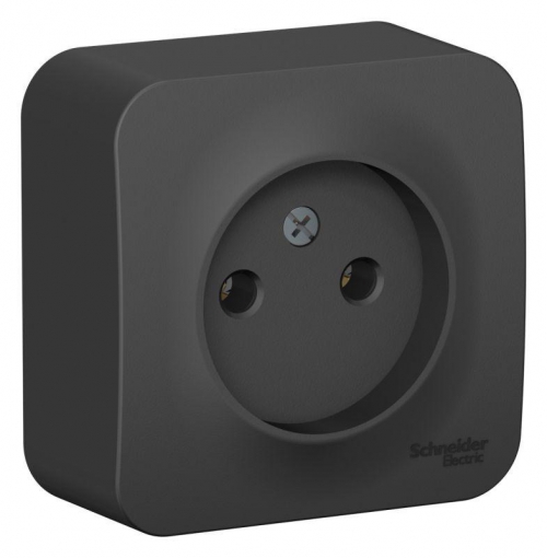 Розетка 1-м ОП Blanca 16А IP20 250В без заземл. без защ. шторок с изолир. пластиной антрацит SE BLNRA000116 BLNRA000116