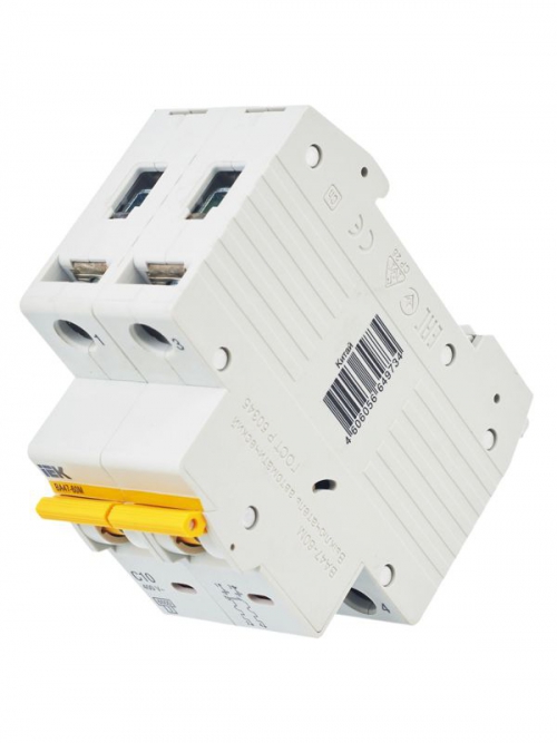 Выключатель автоматический модульный 2п C 10А 6кА ВА47-60M IEK MVA31-2-010-C MVA31-2-010-C