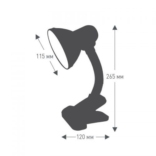 Светильник UF-320P С02 настол. прищепка 230В 60Вт E27 ЛОН черн. Ultraflash 12371 12371