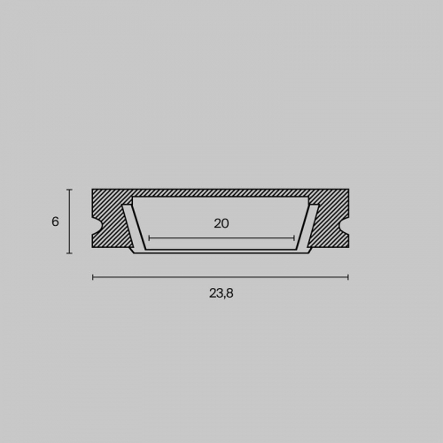 Профиль алюминиевый накладной 23х6 Maytoni ALM002S-2M ALM002S-2M