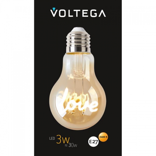 Лампа светодиодная филаментная Loft 271 A60 3Вт 2400К E27 Voltega 8580 8580