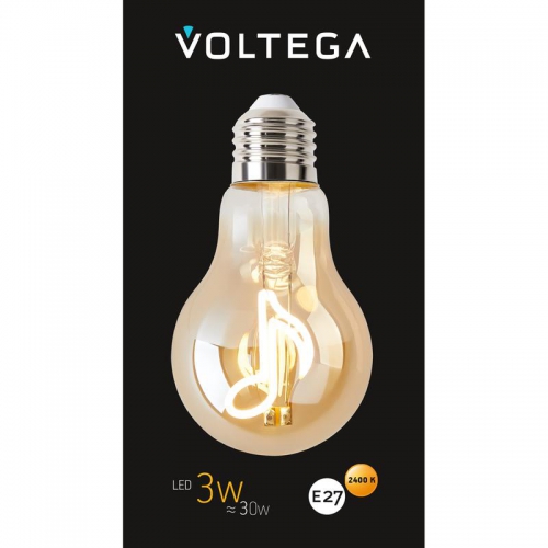Лампа светодиодная филаментная Loft 271 A60 3Вт 2400К E27 Voltega 8582 8582
