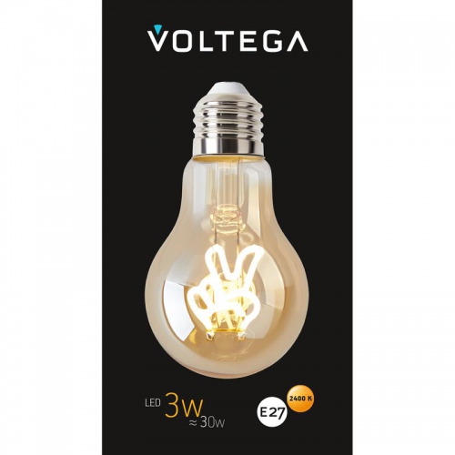 Лампа светодиодная филаментная Loft 271 A60 3Вт 2400К E27 Voltega 8584 8584