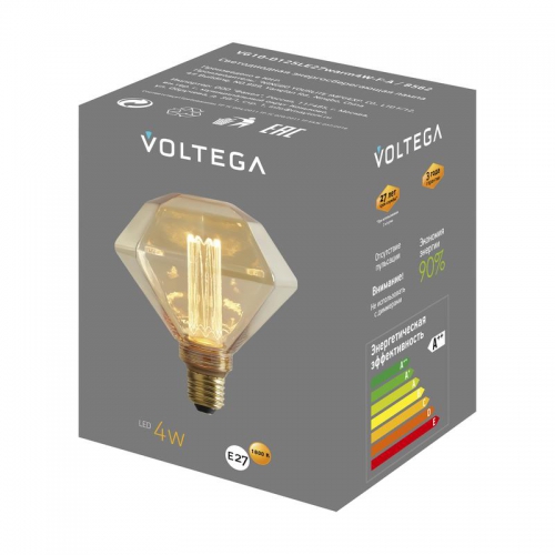 Лампа светодиодная филаментная Loft 271 D125LE 4Вт 1800К E27 Voltega 8562 8562