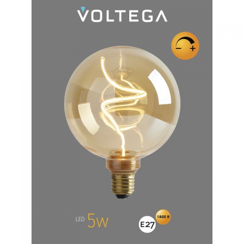 Лампа светодиодная филаментная Loft 271 G125 5Вт 1800К E27 DIM Voltega 8558 8558