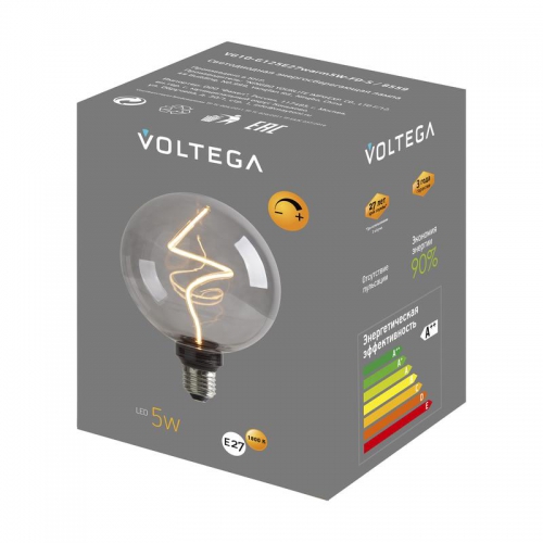 Лампа светодиодная филаментная Loft 271 G125 5Вт 1800К E27 DIM Voltega 8559 8559