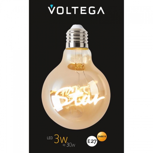Лампа светодиодная филаментная Loft 271 G80 3Вт 2400К E27 Voltega 8583 8583