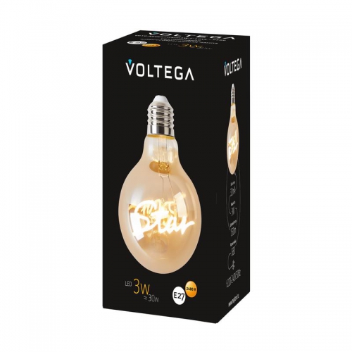 Лампа светодиодная филаментная Loft 271 G80 3Вт 2400К E27 Voltega 8583 8583