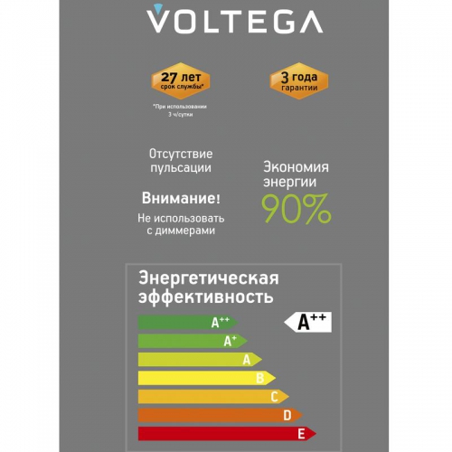 Лампа светодиодная филаментная Loft 271 GMS022 4Вт 3000К E27 Voltega 8573 8573