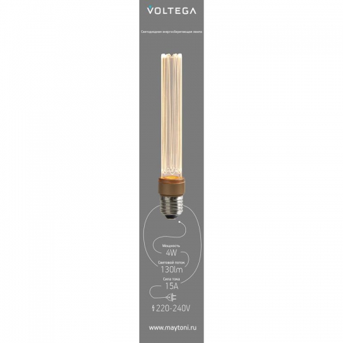 Лампа светодиодная филаментная Loft 271 T30 4Вт 1800К E27 DIM Voltega 8570 8570