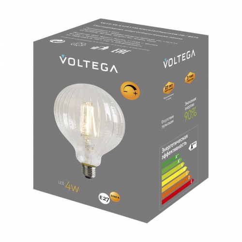 Лампа светодиодная филаментная Loft 271 YX-G125175LXFEC01 4Вт 2200К E27 DIM Voltega 8575 8575