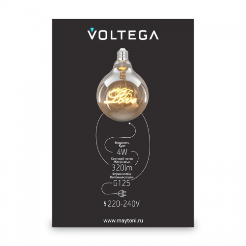 Лампа светодиодная Loft Led G125 4Вт 2500К E27 Voltega 8550 8550