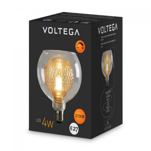 Лампа светодиодная Loft Led G125 4Вт 2700К E27 DIM Voltega 8546 8546