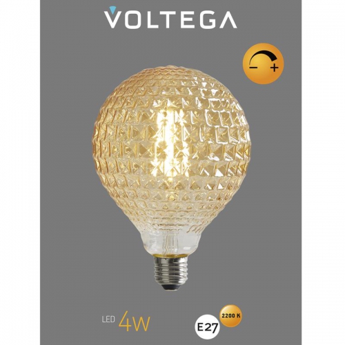 Лампа светодиодная Loft Led YX-G125175LK2F 4Вт 2200К E27 DIM Voltega 8576 8576