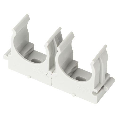 Держатель для труб (клипса) d20мм CLIP-20-G-MP прямой монтаж сер. (уп.100шт) Эра Б0062104 Б0062104