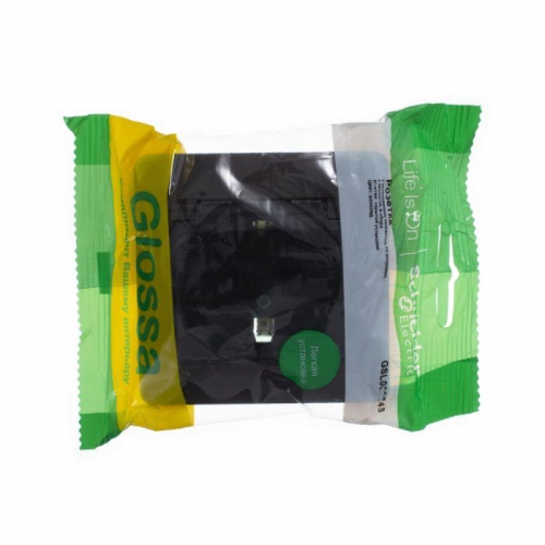 Розетка 1-м СП Glossa 16А IP44 с заземл. защ. шторки с крышкой в сборе алюм. SE GSL000348 GSL000348