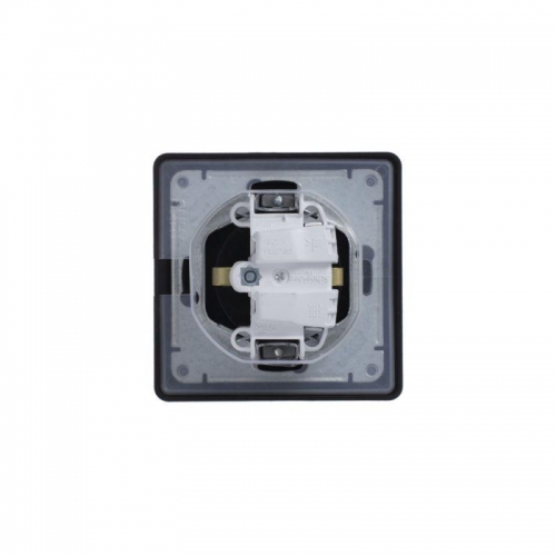 Розетка 1-м СП Glossa 16А IP44 с заземл. защ. шторки с крышкой в сборе алюм. SE GSL000348 GSL000348