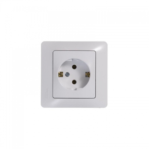 Розетка 1-м СП Glossa 16А IP20 с заземл. в сборе бел. SE GSL000142 GSL000142