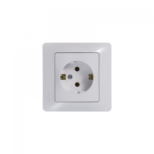 Розетка 1-м СП Glossa 16А IP20 с заземл. механизм бел. SE GSL000143 GSL000143
