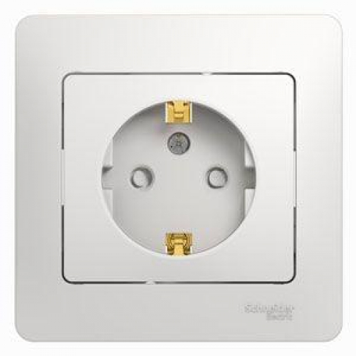 Розетка 1-м СП Glossa 16А IP20 с заземл. защ. шторки в сборе бел. SE GSL000144 GSL000144