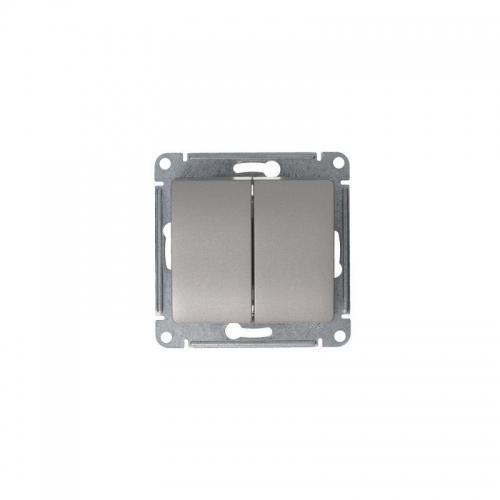 Выключатель 2-кл. СП Glossa 10А IP20 (сх. 5) 10AX механизм платина SE GSL001251 GSL001251