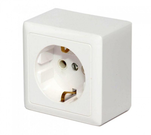 Розетка 1-м ОП Хит 16А IP20 250В с заземл. без защ. шторок бел. SE RA16-133-B RA16-133-B
