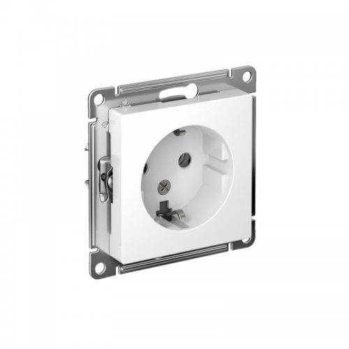 Розетка 1-м СП AtlasDesign 16А IP20 с заземл. механизм бел. SE ATN000143 ATN000143