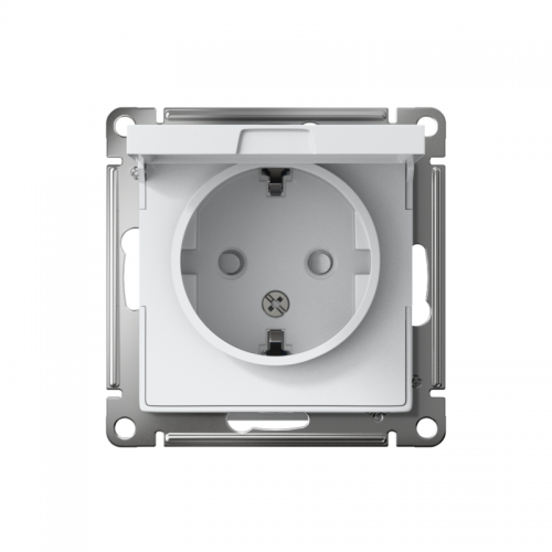Механизм розетки 1-м СП AtlasDesign 16А IP20 с заземл. защ. шторки с крышкой бел. SchE ATN000146 ATN000146
