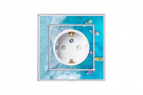 Розетка 1-м СП AtlasDesign Art 16А IP20 с заземл. защ. шторки механизм бел. SE ATN200145 ATN200145