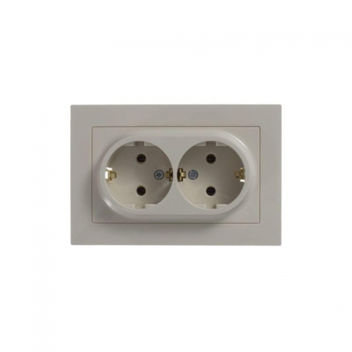 Розетка 2-м Atlas Design с заземл. 16А в сборе беж. SchE ATN000224 ATN000224