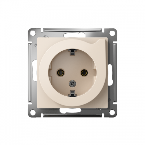 Механизм розетки 1-м СП Atlas Design с заземл. защ. шторки с выталк. 16А беж. SchE ATN000247 ATN000247