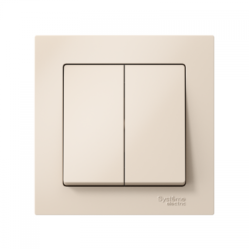 Выключатель 2-кл. СП AtlasDesign 10А IP20 (сх. 5) 10AX в сборе беж. SE ATN000252 ATN000252