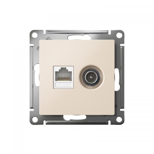 Механизм розетки 2-м Atlas Design комп. RJ45 кат.5E+TV беж. SchE ATN000289 ATN000289