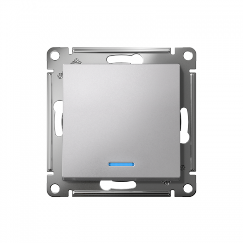 Механизм выключателя 1-кл. СП Atlas Design 10А IP20 (сх. 1а) 10AX с подсветкой алюм. SchE ATN000313 ATN000313