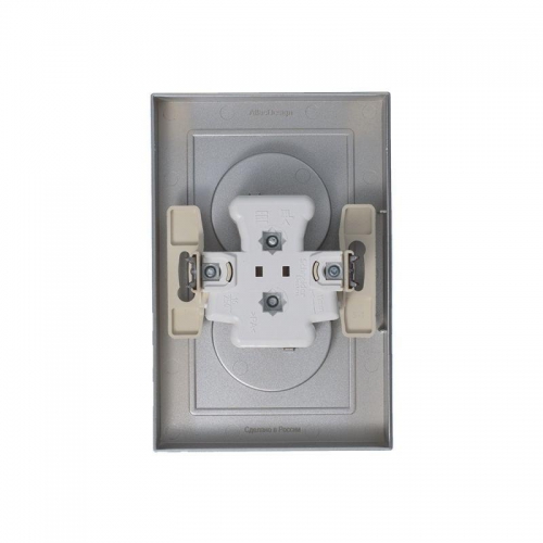 Розетка 2-м СП AtlasDesign 16А IP20 без заземл. в сборе алюм. SE ATN000320 ATN000320